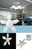 Dekoratif Pervane 5 Kollu 36W LED Ampul Katlanır Kanatlı Beyaz Renk Aydınlatma Tasarruflu Işık - 1