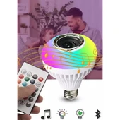 Bluetooth Hoparlörlü Uzaktan Kumandalı RGB Akıllı LED Ampul 16 Renk Değiştirilebilir Müzikli Lamba - 6
