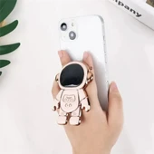 Mor Masa Üstü Sevimli Astronot Standı Telefon Tutucu Yapışkan Özelliği Telefon Kılıfına Yapıştırılabilir - 3