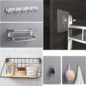 Pratik Askı Kancalı Duvar Askısı Kendinden Yapışkanlı Vidalı Askı 8 Adet thumbnail 2