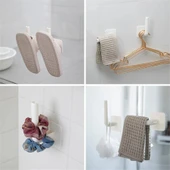 1 Adet Yapışkanlı L Şeklinde Havlu Askısı Mutfak Banyo Takı Kupa Kapak Bardak Duvar Askısı - 5