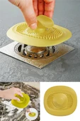 2 Adet Kademeli Lavabo Tıkacı Silikon Lavabo Gider Tıpası Koku Önleyici Gider Kontrol Tıpası Sarı thumbnail 1