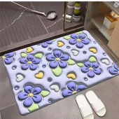 Su Emici Paspas Şık Tasarım Abdest Paspası Kaymaz Taban Banyo Paspası - 2