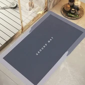 Dikdörtgen Sihirli Su Emici Kaydırmaz Banyo Paspası Ayak Matı Kaymaz Tabanlı Abdest Paspası 58x38 Cm - 6