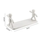 2 li Banyo Mutfak Organizer Şampuan Kozmetik Baharat Kavanoz Düzenleyici Yapışkanlı Raf Çöp Adam - 8