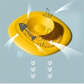 2 Adet Kademeli Lavabo Tıkacı Silikon Lavabo Gider Tıpası Koku Önleyici Gider Kontrol Tıpası Sarı thumbnail 5