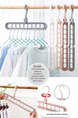 Gömlek Tişört Askısı Sihirli Döner Başlıklı 9 Gözlü Yer Tasarruflu Çoklu Dolap Askı Aparatı - 2