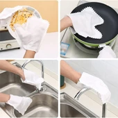 10 Adet Sihirli Toz Alma Eldiveni Çift Taraflı Mutfak Banyo Mobilya Toz Alma Eldiveni - 3