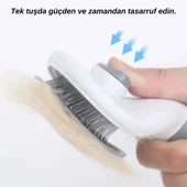 Otomatik Temizlenen Tuşlu Evcil Hayvan Fırçası Pratik Kedi Köpek Tüy Toplayıcı Ergonomik Bakım Tarağı - 7