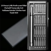 24 Parça Çelik Profesyonel Mini Portatif Tornavida Seti Saklama Kutulu Telefon Saat Tamir Kiti - 8