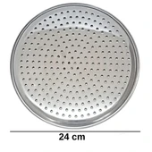 24 cm Paslanmaz Çelik Oval Delikli Model Tepsi Sarma Dolma Altlığı Pide Pizza Mutfak Tepsisi - 6