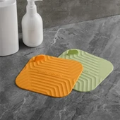 Gri Renk Kare Kötü Koku Önleyici Silikon Mat Banyo Mutfak Lavabo Balkon Gider Tıpası Kapağı - 7