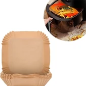 Airfryer Pişirme Kağıdı 50 Adet Hava Fritözü Kare Model Pişirme Kağıdı Airfryer Yağsız Fritöz - 3