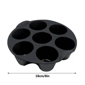 Siyah Silikon Airfry Kek Pişirme Kalıbı Tüm Airfryerlara Uyumlu Muffin Pişirme Kabı - 8