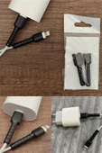 Siyah Kablo Ucu Koruyucu İPhone 11-12-13-14 Pro & Promax & Plus Modelleri İle Uyumlu Silikon Koruyucu - 1