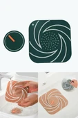 Yeşil Renk Delikli Silikon Kötü Koku Önleyici Banyo Mutfak Lavabo Koku Önleyici Sızdırmaz Ped - 1