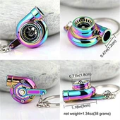Oto Araba Anahtarlık Turbo Metal Bukalemun Renk Sessiz thumbnail 8