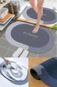 Sihirli Su Emici Banyo Paspası Kaydırmaz Tabanlı 35 mm Kalınlık Abdest Ayak Kurulama Matı thumbnail 1