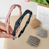 Katlanabilir Taraklı Taç, Unisex Katlanabilir Taç Toka, Gri Renk Katlanır Taç Toka - 3