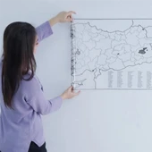Türkiye Haritası Akıllı Statik Tutunan Doldurulabilir Yapışkansız Pratik Şeffaf Türkiye Haritası 110x56 - 4