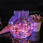 Pilli Yılbaşı Çam Ağacı Ev Süsleme Ledi  3m 28 Adet Ledli Işıklandırma RGB Led  Işık - 3