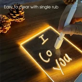Led Çizim Tableti Gece Lambası Not Panosu Yazıp Silinebilen Gece Lambası Led Pano - 6