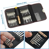 25 Parça Taşınabilir Tornavida Seti Telefon Saat Elektronik Tamir İçin Hassas Uçlu Mini Set - 7