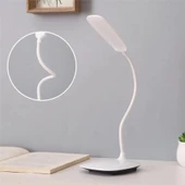 Şarjlı Dokunmatik Led Masa Lambası 3 Kademeli Okuma Işığı 360 Derece Oynar Başlıklı Beyaz Led Lamba - 7