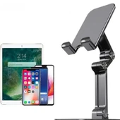 Kademeli Katlanabilir Masaüstü Telefon Tablet Standı Siyah - 3