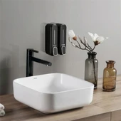 Sıvı Sabunluk Duvara Monte Manuel Sabunluk Banyo Şampuan Duş Dispenseri - 3