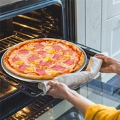 36 cm Pizza Ve Lahmacun Tepsisi Delikli Paslanmaz Çelik Tepsi Pizza Lahmacun Pide Tepsisi - 3