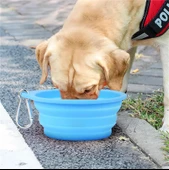 Katlanabilir Seyahat Silikon Köpek Mama Kabı Kedi ve Köpek için Katlanabilir Mama Su Kabı - 4