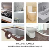 Su Sızdırmaz İzolasyon Bandı Lavabo Küvet Kenarı İçin Yapışkanlı Neme Dayanıklı Koruma Şeridi thumbnail 8