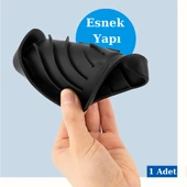 Silikon Vantuzlu Su Giderli Esnek Sabunluk Siyah Renk Pratik Mutfak Banyo Lavabo Üstü Sabunluk - 5