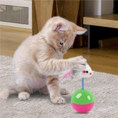 Kedi Oyuncağı Fare Desenli Hacıyatmaz Hareketli Dayanıklı Oyuncak Denge Sağlayan Eğlenceli Kedi Ürünü - 4