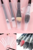 Makyaj Far Allık Kontür Eyeliner Fırça Koruyucu Set Esnek File Kapak Örgü Kılıf Seti 20li - 1