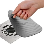 Gri Renk Kare Kötü Koku Önleyici Silikon Mat Banyo Mutfak Lavabo Balkon Gider Tıpası Kapağı - 6
