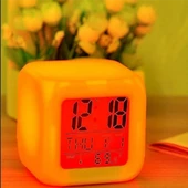 Led Dijital Renkli Masa Saati Alarm Termometre Tarih Masaüstü Saat - 4