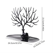 Geyik Tasarımlı Takı Standı Yüzük Küpe Kolye Askılığı Mücevher Organizer Askı - 8