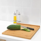 Bambu Kenarlı Kesme Tahtasi Tezgah Üstü Aksesuar, Hamur Açma Tahtası Küçük Boy - 8