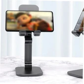 Kademeli Katlanabilir Masaüstü Telefon Tablet Standı Siyah - 4