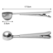 Paslanmaz Çelik Çay Kahve Bitki Çayı Mutfak Ölçü Kaşığı ve Paket Klipsi Silver - 8