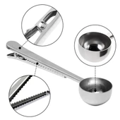 Paslanmaz Çelik Çay Kahve Bitki Çayı Mutfak Ölçü Kaşığı ve Paket Klipsi Silver - 7