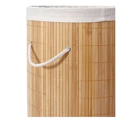 Dekoratif Doğal Oval Banyo Bambu Kirli Çamaşır Sepeti - 6