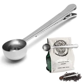 Paslanmaz Çelik Çay Kahve Bitki Çayı Mutfak Ölçü Kaşığı ve Paket Klipsi Silver - 1