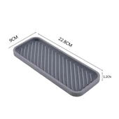 3 Adet Gri Silikon Yağdanlık Standı 23x10 cm Çok Amaçlı Organizer Sunumluk Sabunluk Altlığı Seti thumbnail 6