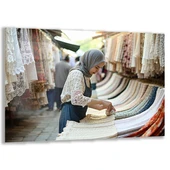 Mesleki Cam Tablo - Modacı - Yatay Motif 08-144 - 1