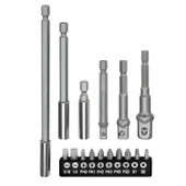 Mıknatıslı Bits Uç Adaptör Seti 16 Parça 1/4 1/2 3/8 1/4 Yıldız Düz Uçlar S1 S2 PH Uç Matkap Uyumlu thumbnail 4