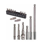 Mıknatıslı Bits Uç Adaptör Seti 16 Parça 1/4 1/2 3/8 1/4 Yıldız Düz Uçlar S1 S2 PH Uç Matkap Uyumlu thumbnail 3