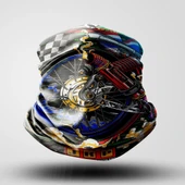 RETRO Motorcu Bandana Maske Outdoor Boyunluk Unisex - 1